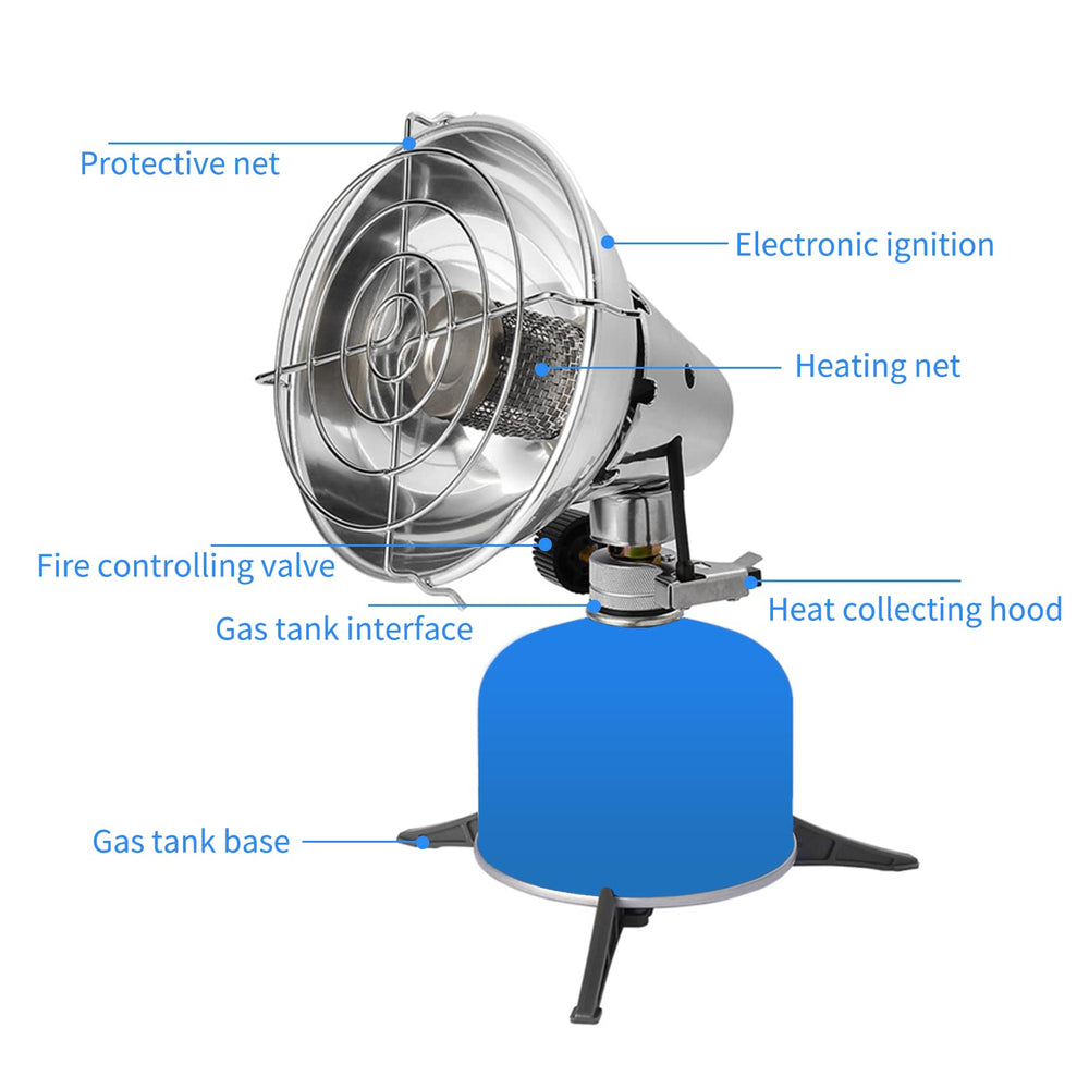 Kavolet Outdoor Heater Stove in a tent camping scene for warmth and ambiance.