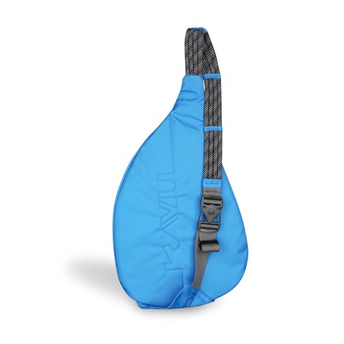 KAVU rope strap adjustable Blue Spark demonstrates comfortable shoulder carry