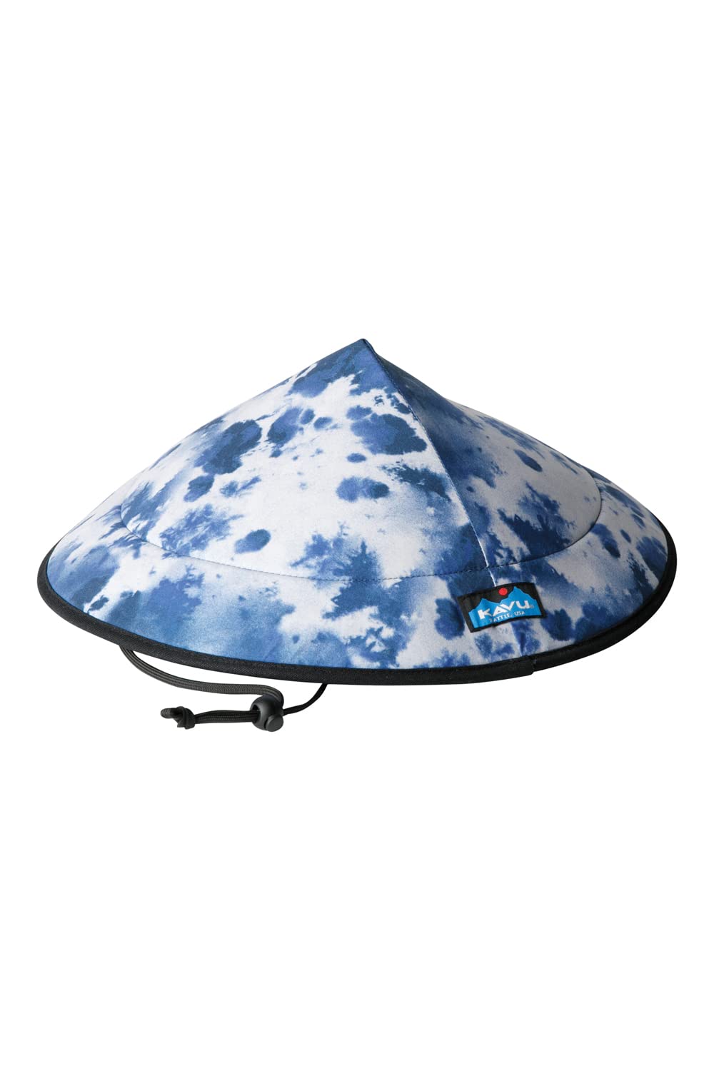 KAVU Chillba Sky Tie Dye sun hat front view highlights sun protection and water resistance.