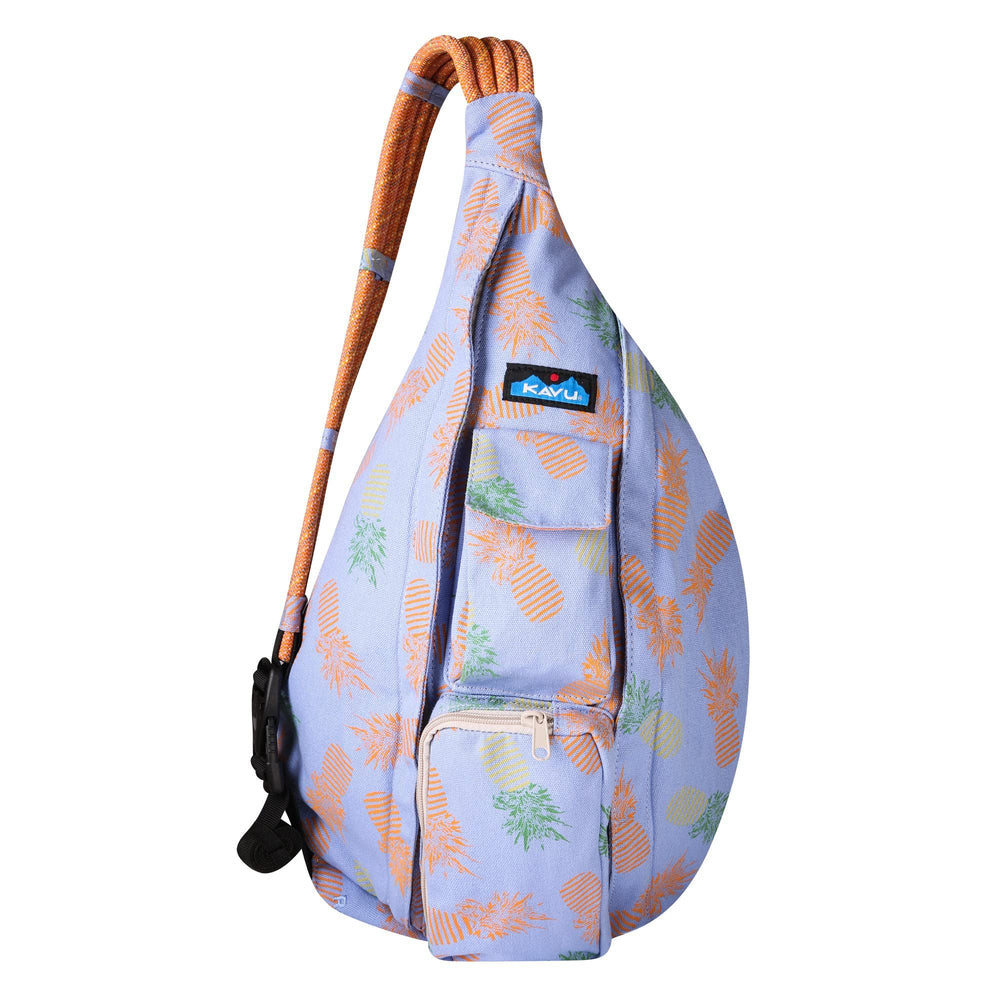 KAVU Rope Bag Pineapple Pirouette front view shows organized storage for daily adventures