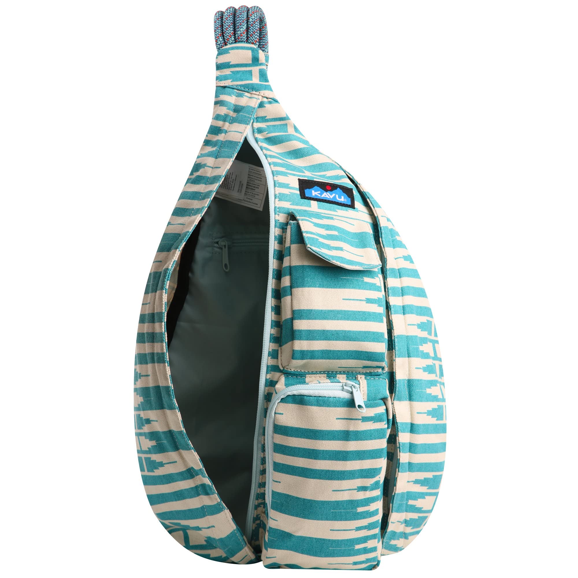 KAVU Rope Bag zip compartments highlight organized everyday essentials.
