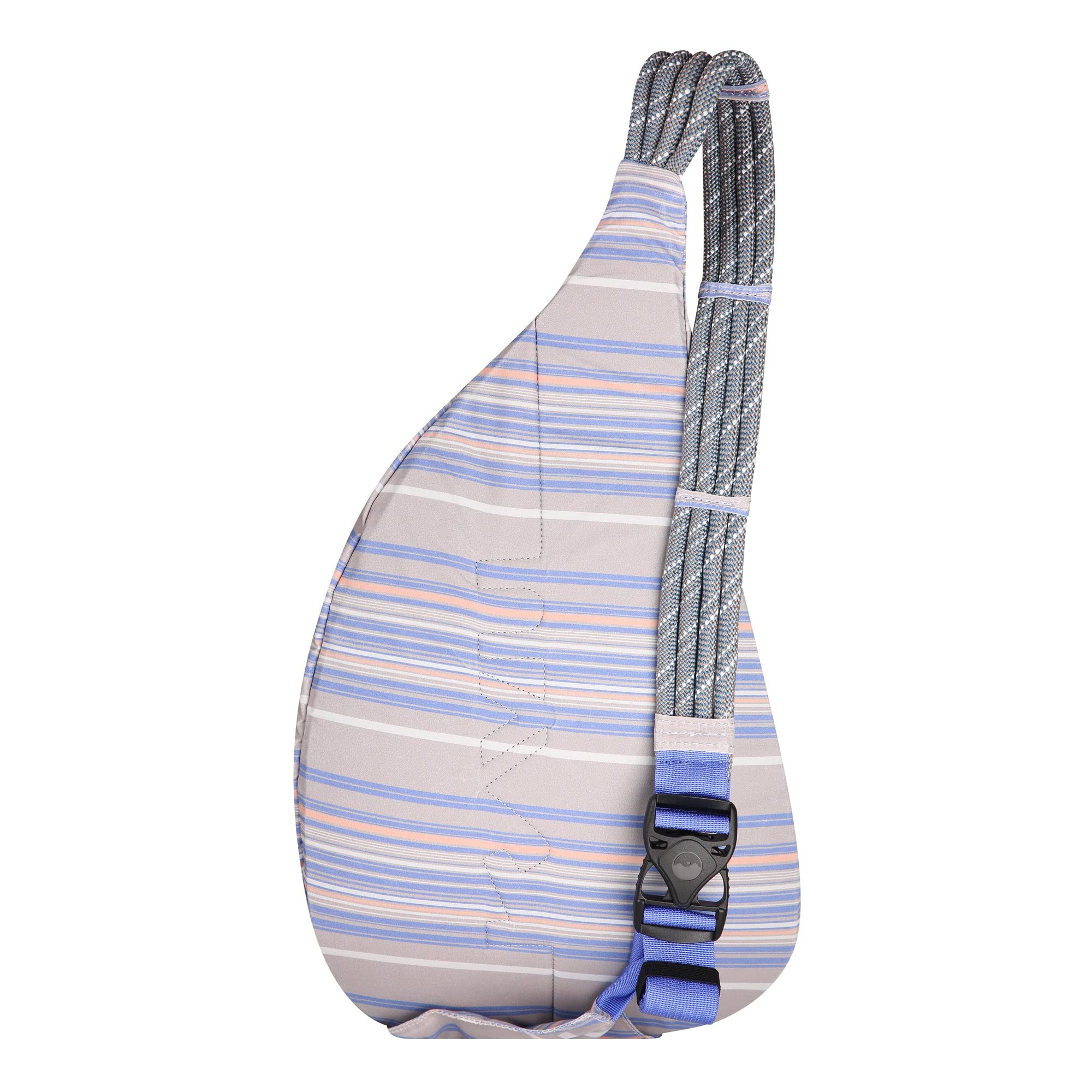 KAVU Rope Sack Simple Stripe back view highlighting durable, comfortable crossbody design.