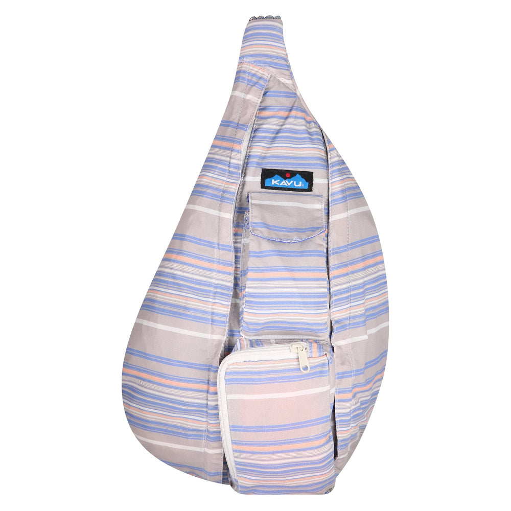KAVU Rope Sack Simple Stripe external pockets ideal for quick-access essentials.