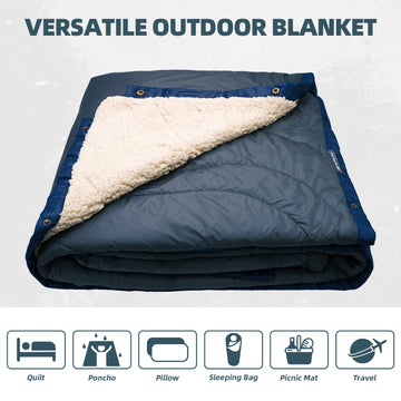 KawaGebo Kamp blanket quilting stitching detail highlights durable warmth and nature-inspired design.
