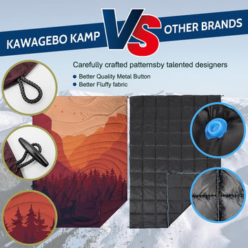 KawaGebo Kamp camping blanket measures 78x56 inches for versatile seating