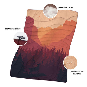 KawaGebo Kamp camping blanket packed in compact carry bag for travel