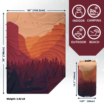 KawaGebo Kamp camping blanket worn as poncho enabling hands-free warmth outdoors