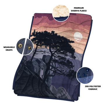 KawaGebo Kamp camping blanket in cold-weather scene