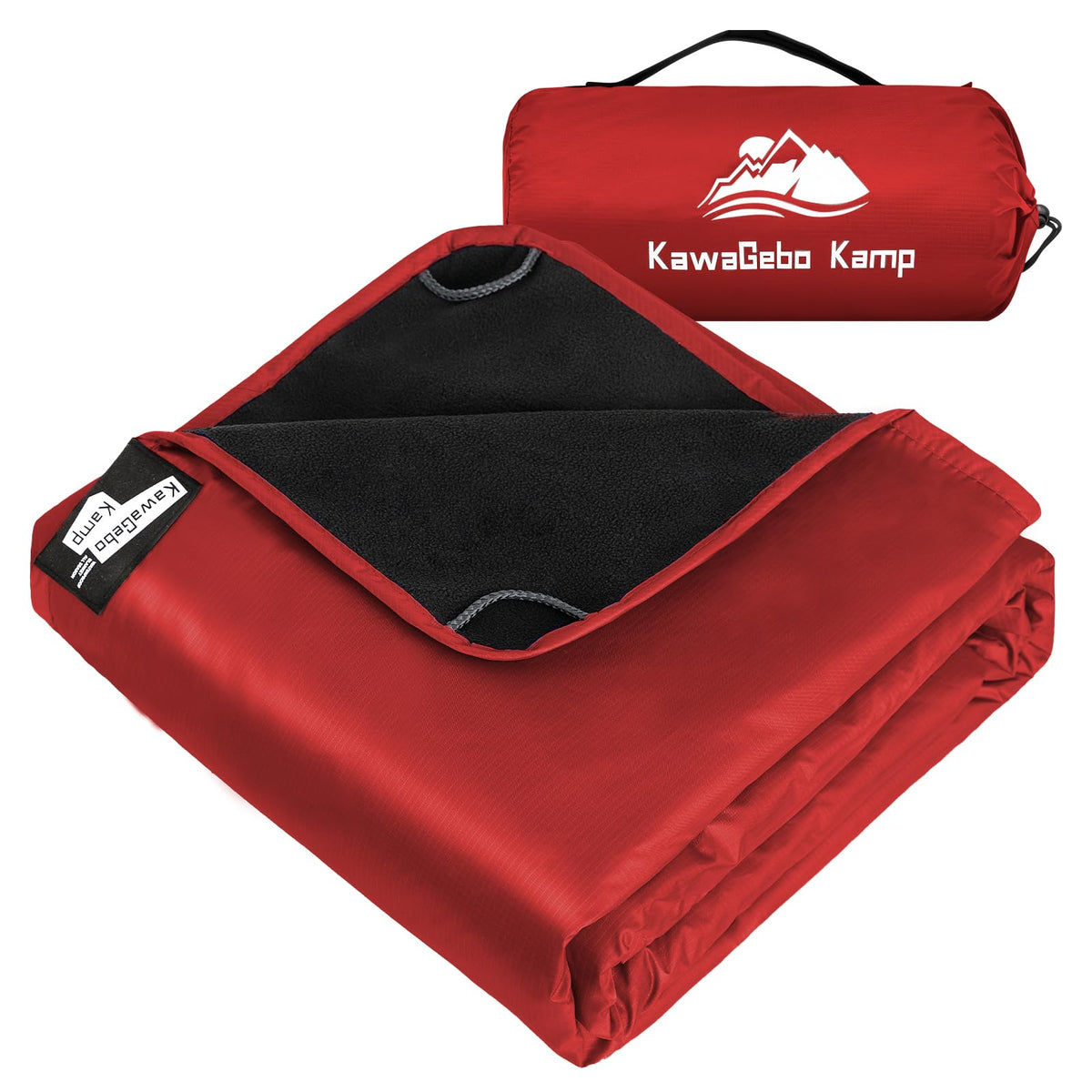 KawaGebo Kamp fleece waterproof blanket open view for versatile outdoor use
