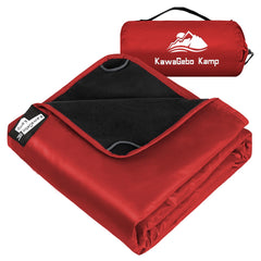 KawaGebo Kamp fleece waterproof blanket open view for versatile outdoor use