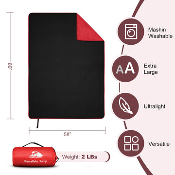 KawaGebo Kamp blanket waterproof closeup shows durable fabric and seams