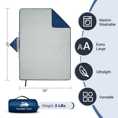 KawaGebo Kamp folded blanket with carry bag for easy travel and storage.
