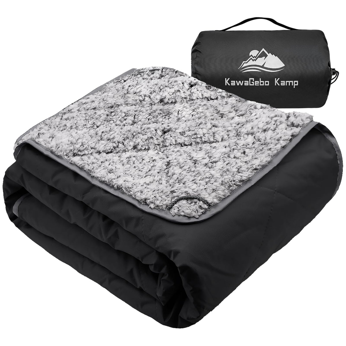 KawaGebo Kamp Sherpa blanket on stadium seating for chilly games.