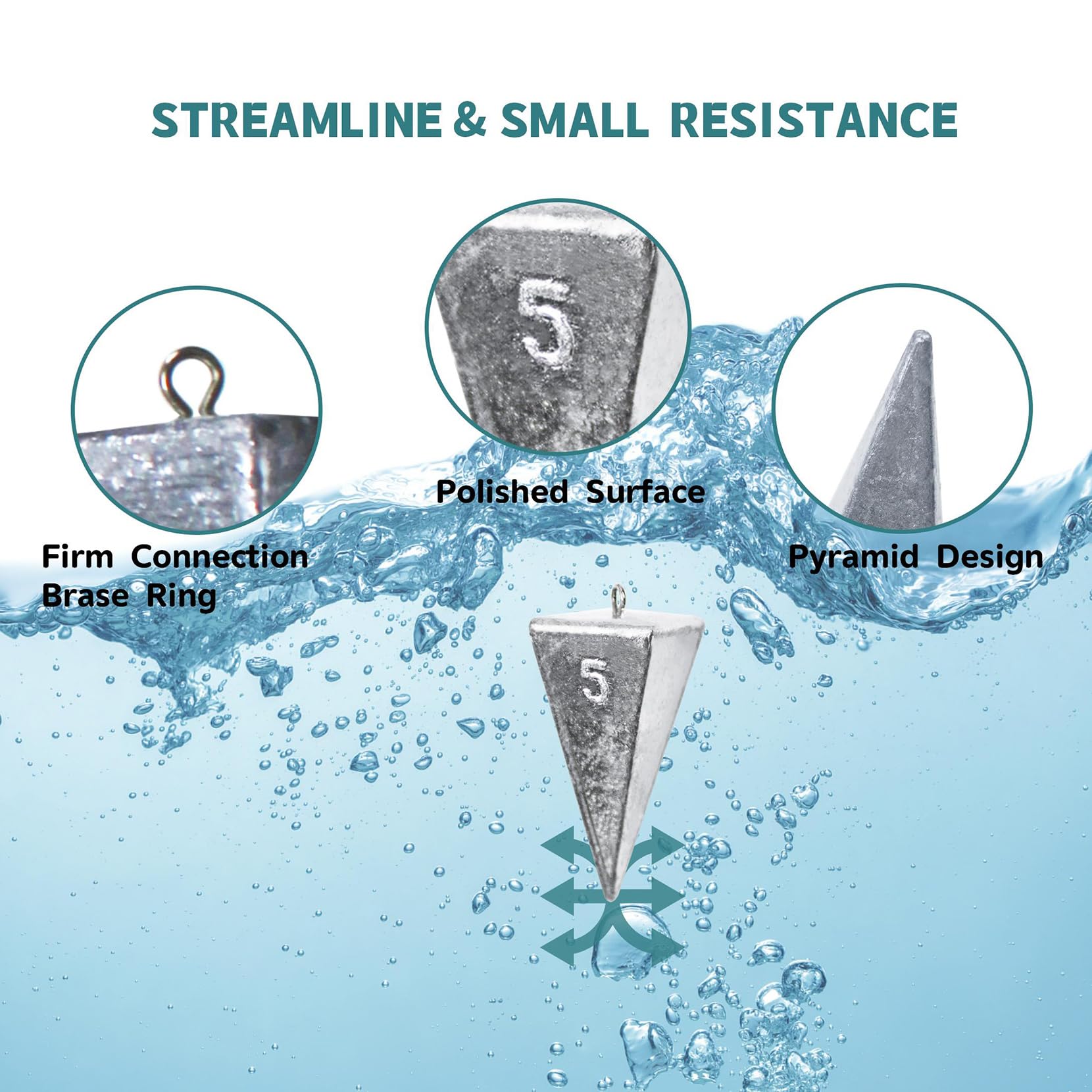 KAXIWEI pyramid sinkers 5oz 4pc provide reliable sinking for coastal rigs