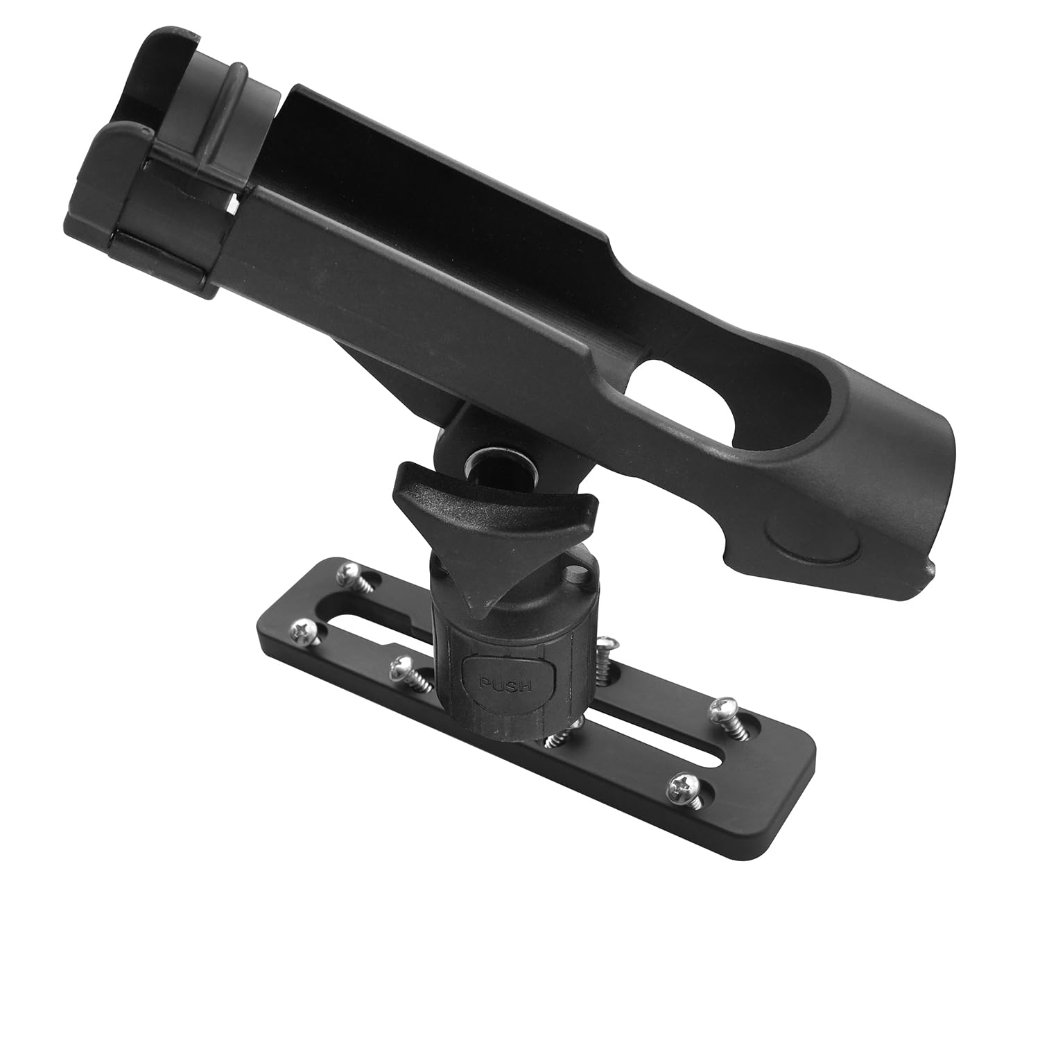 360-degree adjustable kayak rod holder in black