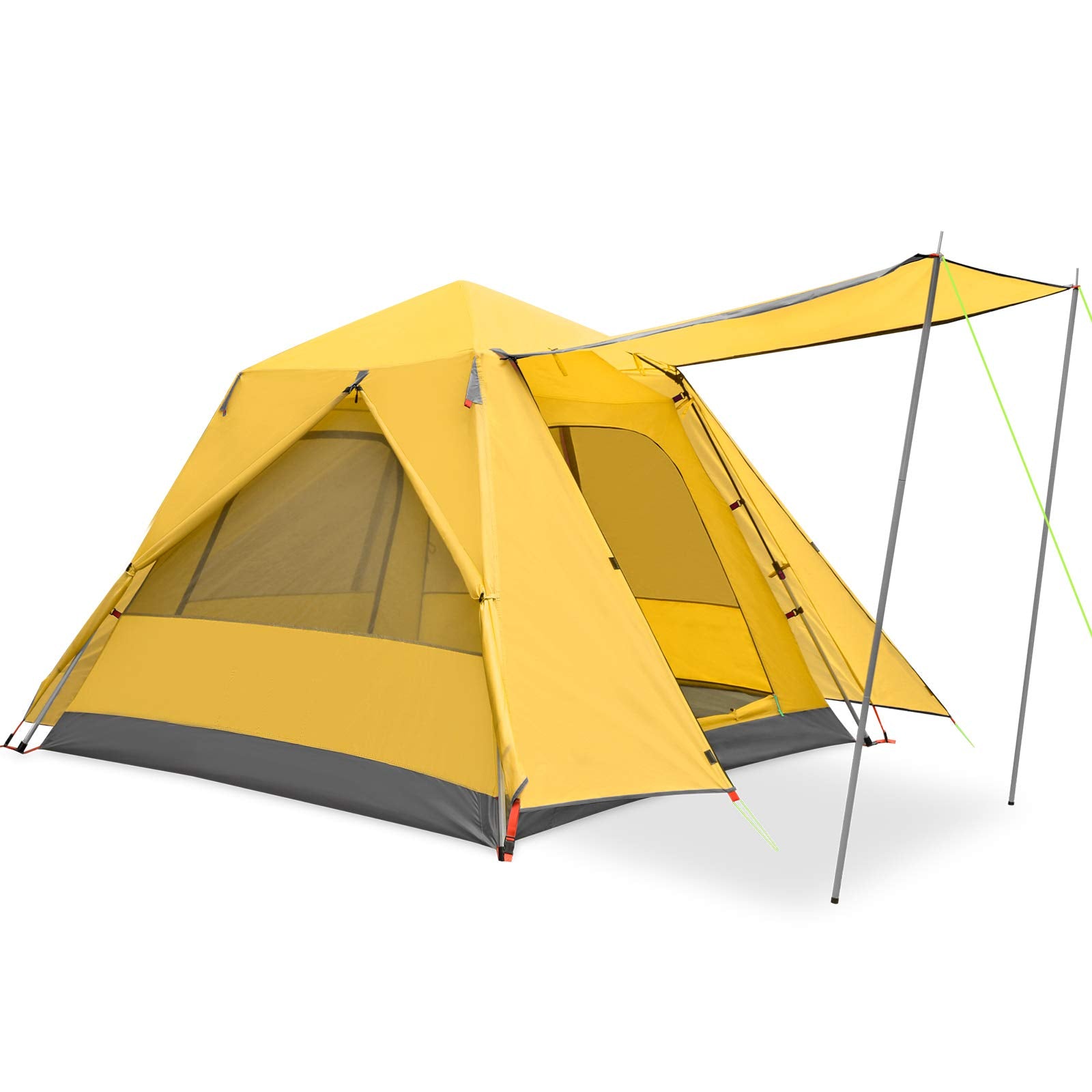 KAZOO 3-person tent front view showcasing cabin-like space for family camping