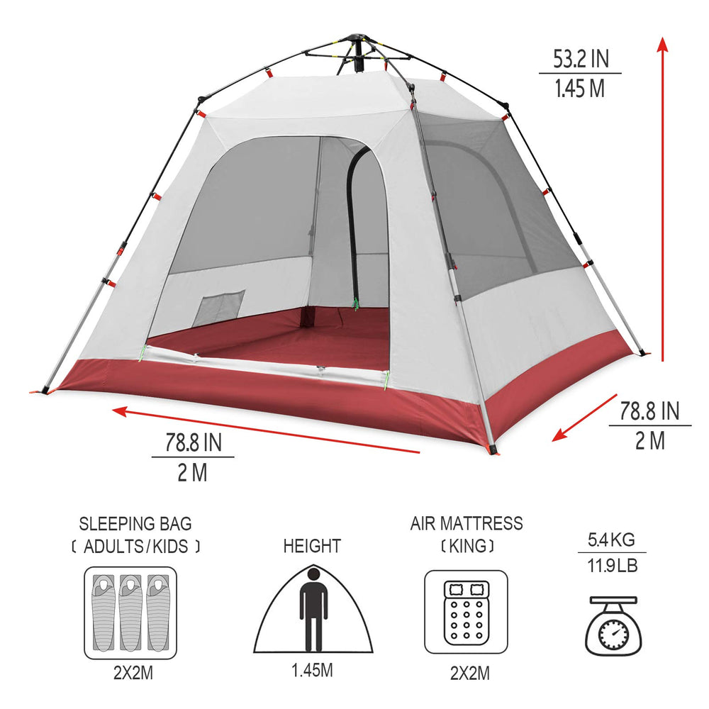 KAZOO tent full-mesh ventilation ensures airy interior during hot days.