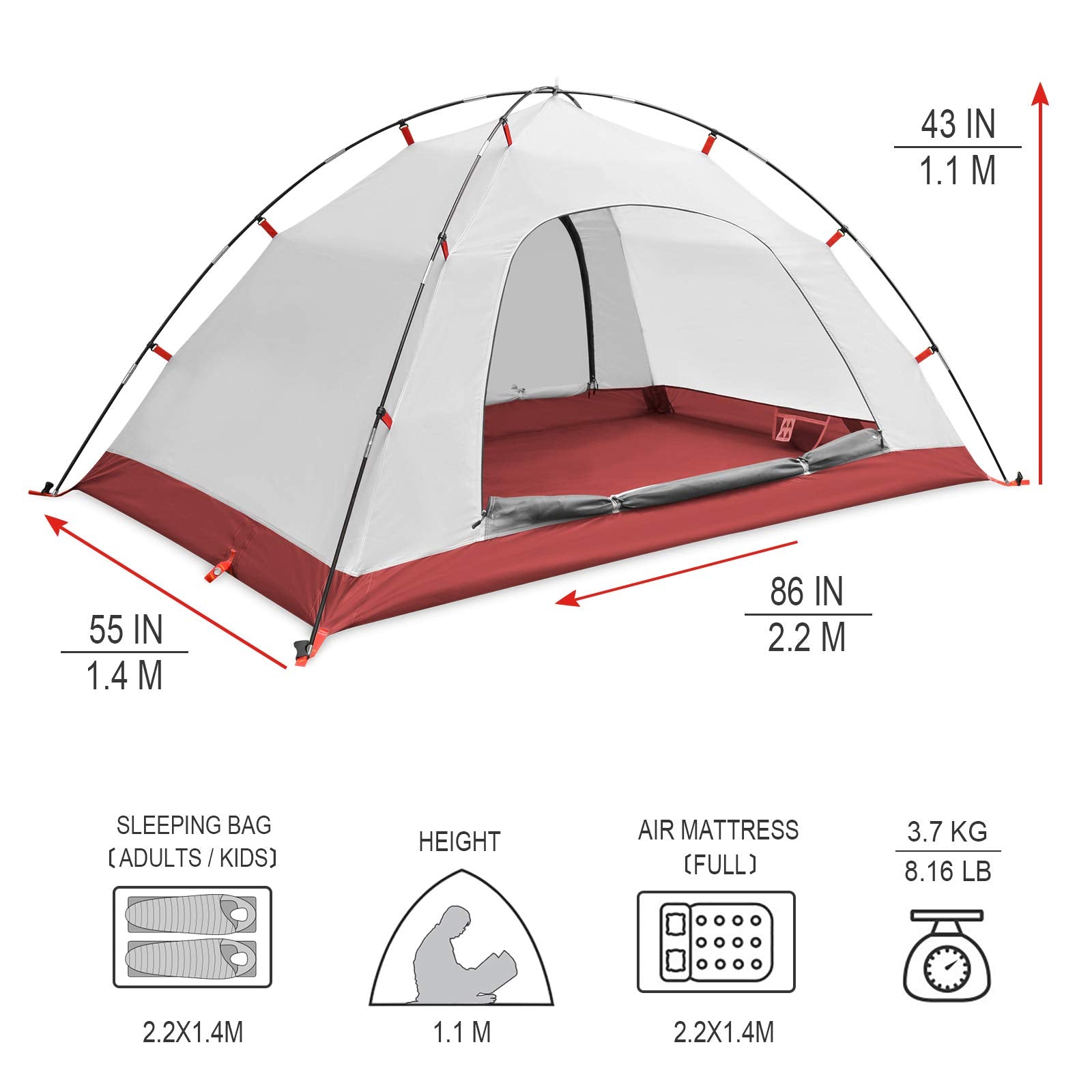 KAZOO rip-stop 190T fabric enhances durability