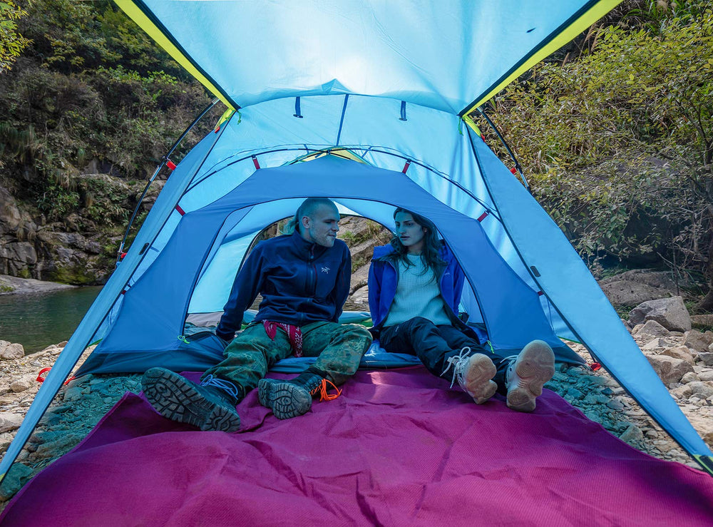 KAZOO tent waterproof design with sealed seams protects gear.