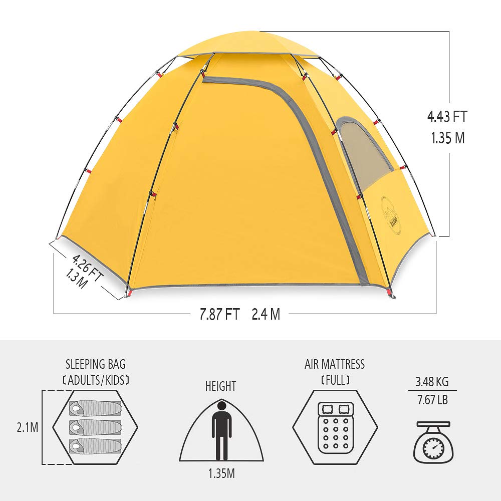 KAZOO tent yellow backyard-assembly shows simple, convenient setup and storage