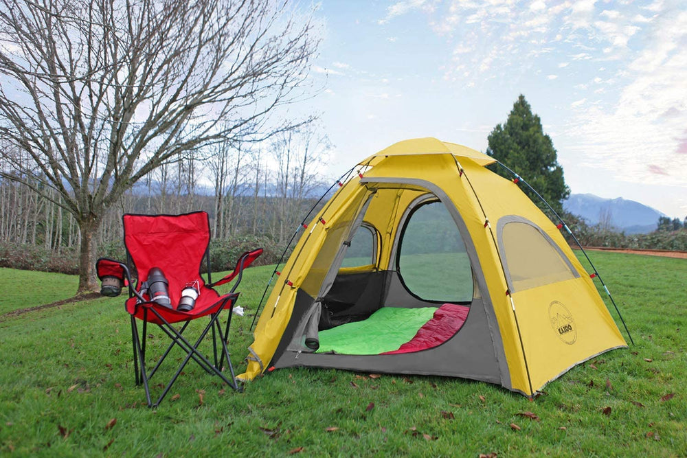 KAZOO tent yellow waterproof-test highlights reliable rain protection