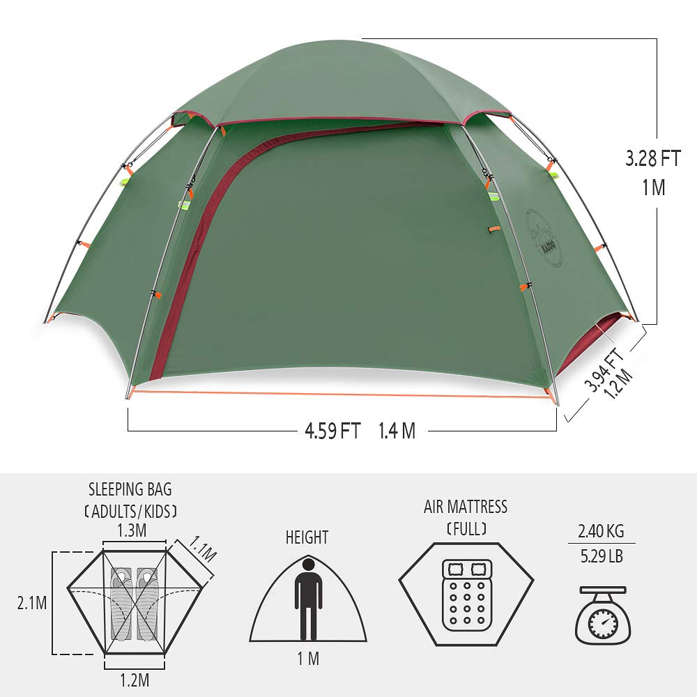 KAZOO-two-doors-ventilation image illustrates easy access and improved airflow inside the tent.