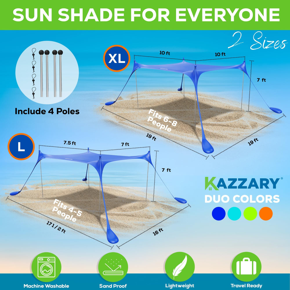 KAZZARY Beach Tent ground pegs anchor the shelter securely.