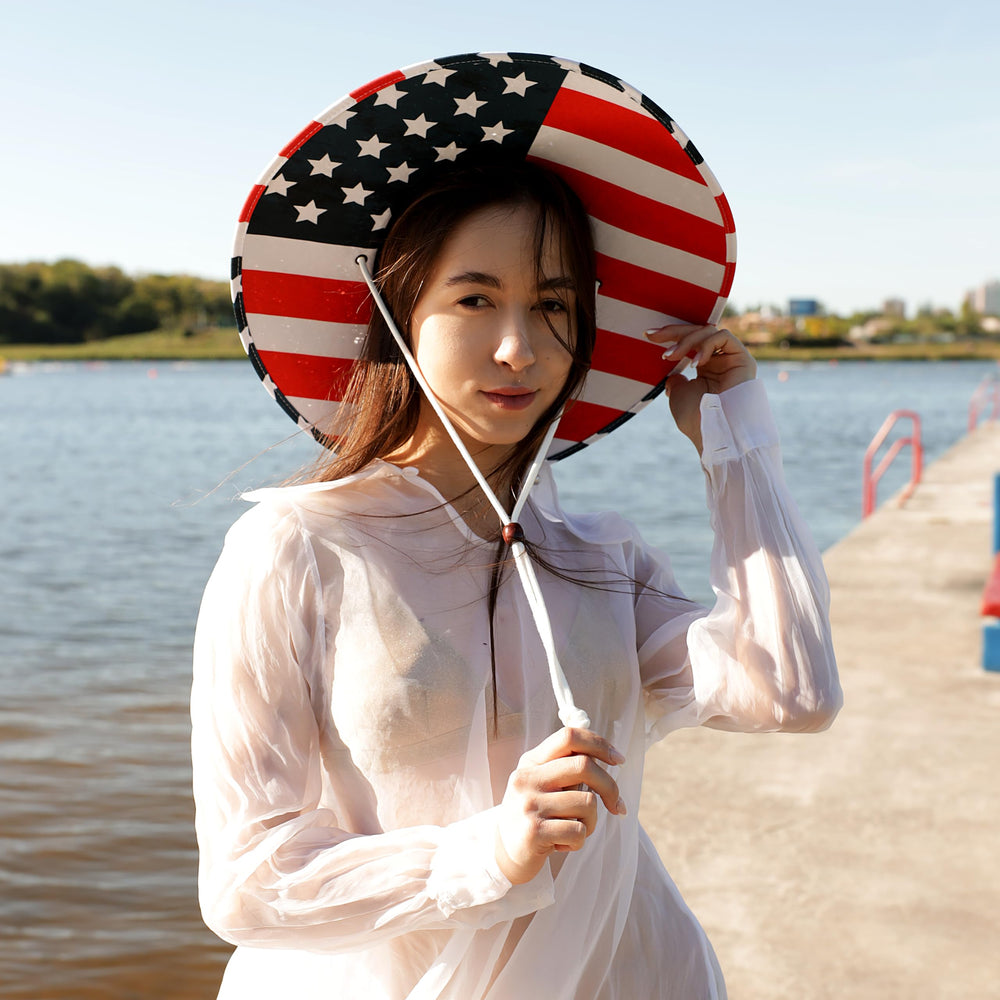 KC Republic Malabar straw hat features an adjustable chin cord for secure fit.