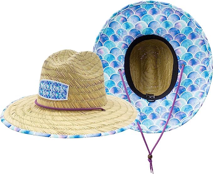 KC Republic Mermaid Scales sunhat front view shows vibrant pattern for sunny beach days.