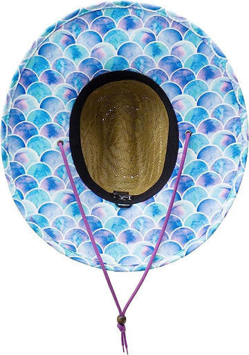 KC Republic Mermaid Scales sunhat interior view highlights colorful seams for stylish protection.