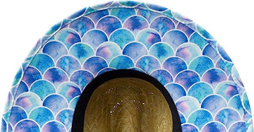 KC Republic Mermaid Scales sunhat fits all ages with breathable straw for all-day comfort.