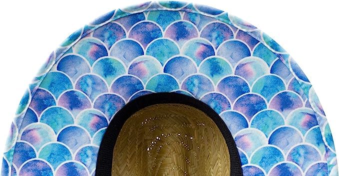 KC Republic Mermaid Scales sunhat fits all ages with breathable straw for all-day comfort.