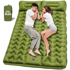 Kdti double camping sleeping pad with pillow — wide sleeping surface for tents