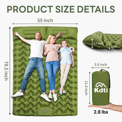 Kdti sleeping pad built-in foot pump — quick, effortless inflation