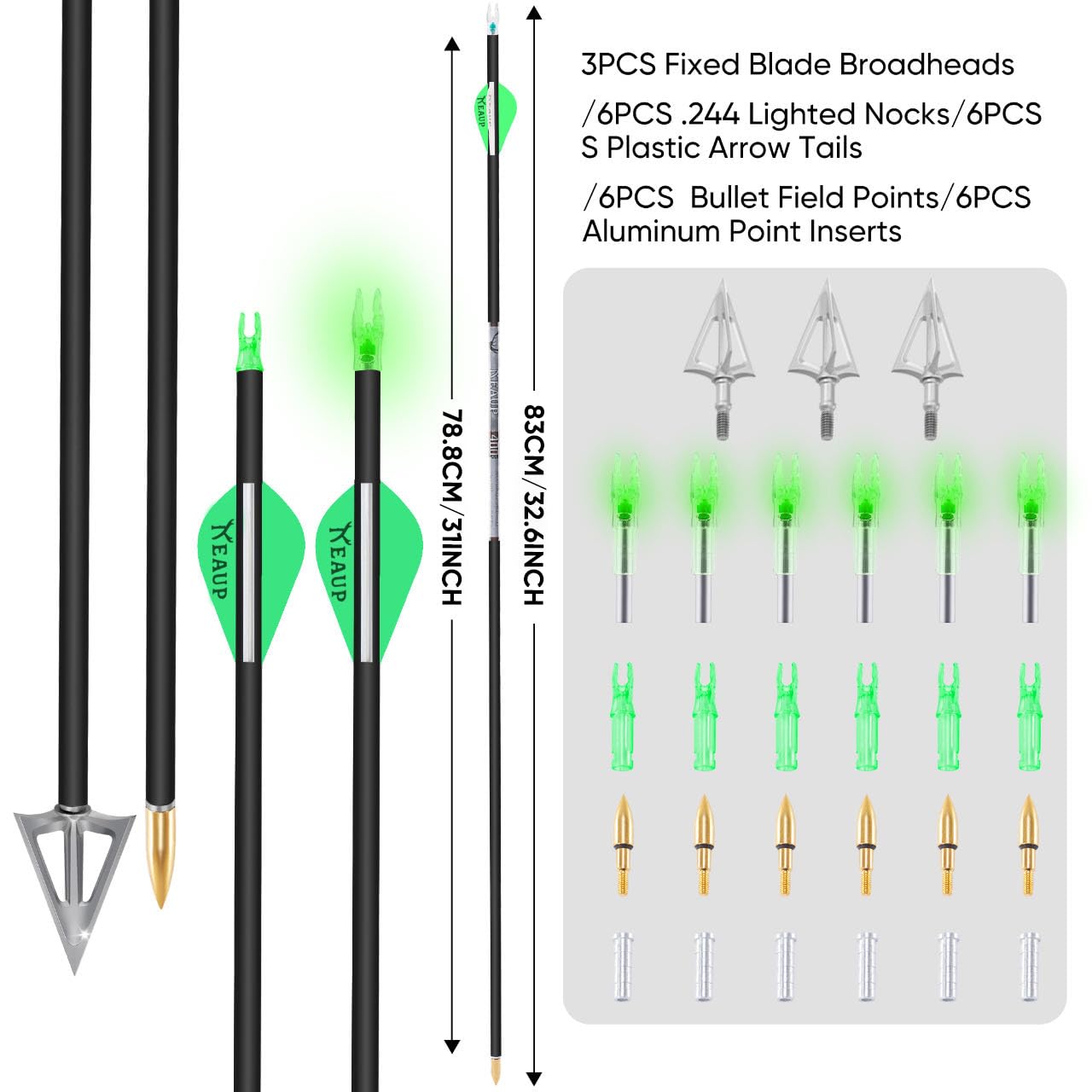 KEAUP 100 grain broadheads ready for hunting and target practice