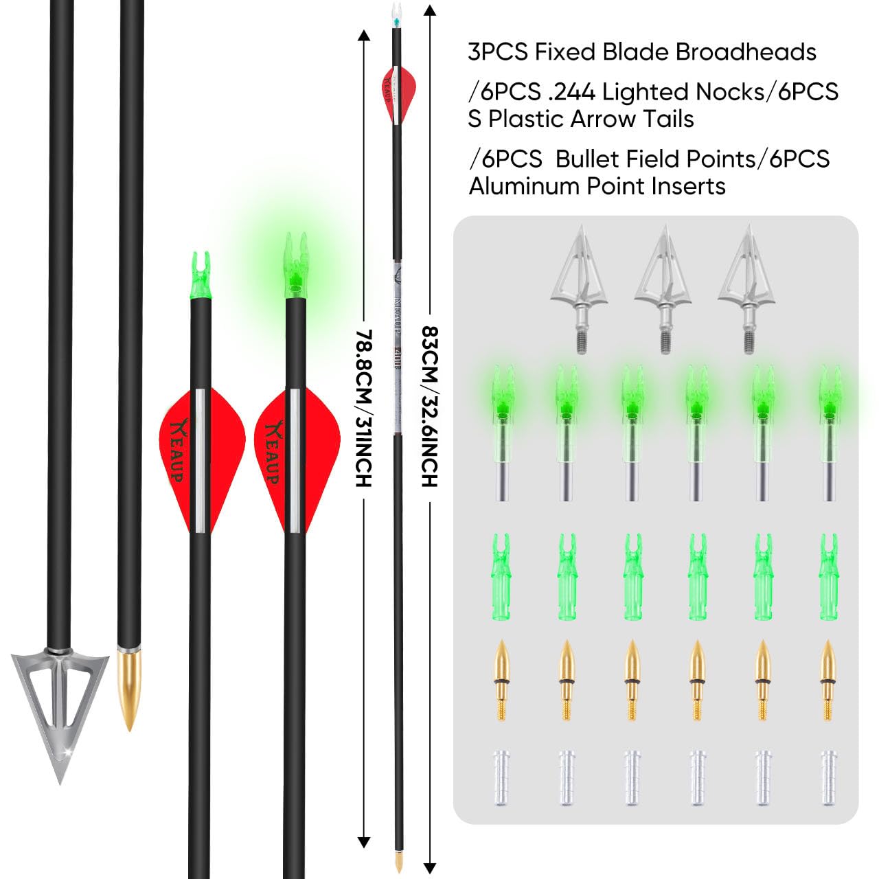 KEAUP 100 grain broadheads for reliable field-point performance.