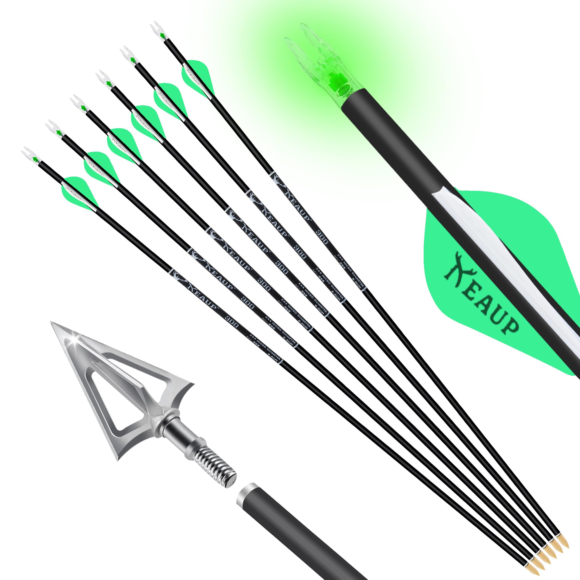 KEAUP 31-inch carbon arrows set for precise field shooting