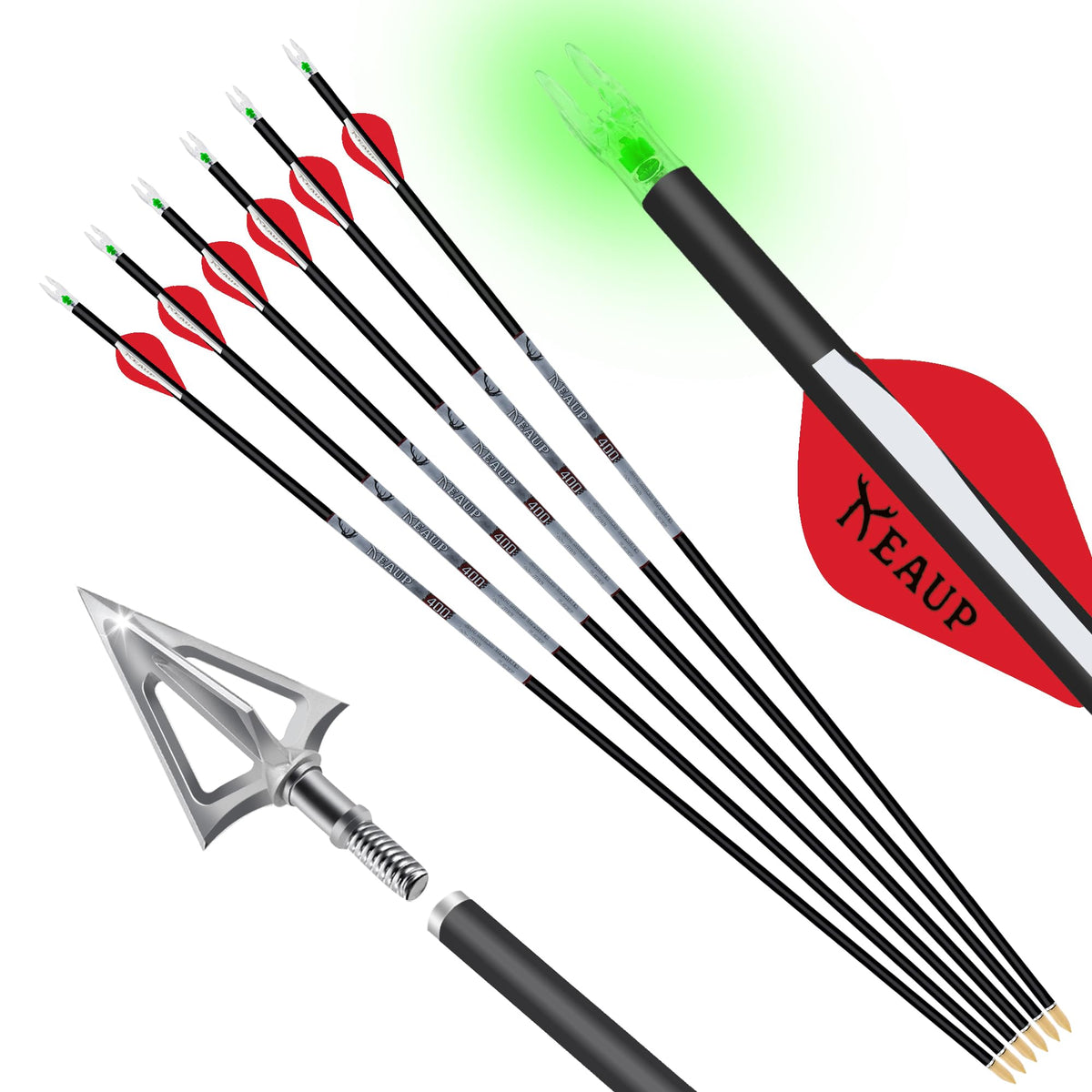 KEAUP 31-inch carbon arrows ready for accurate hunting and target practice.