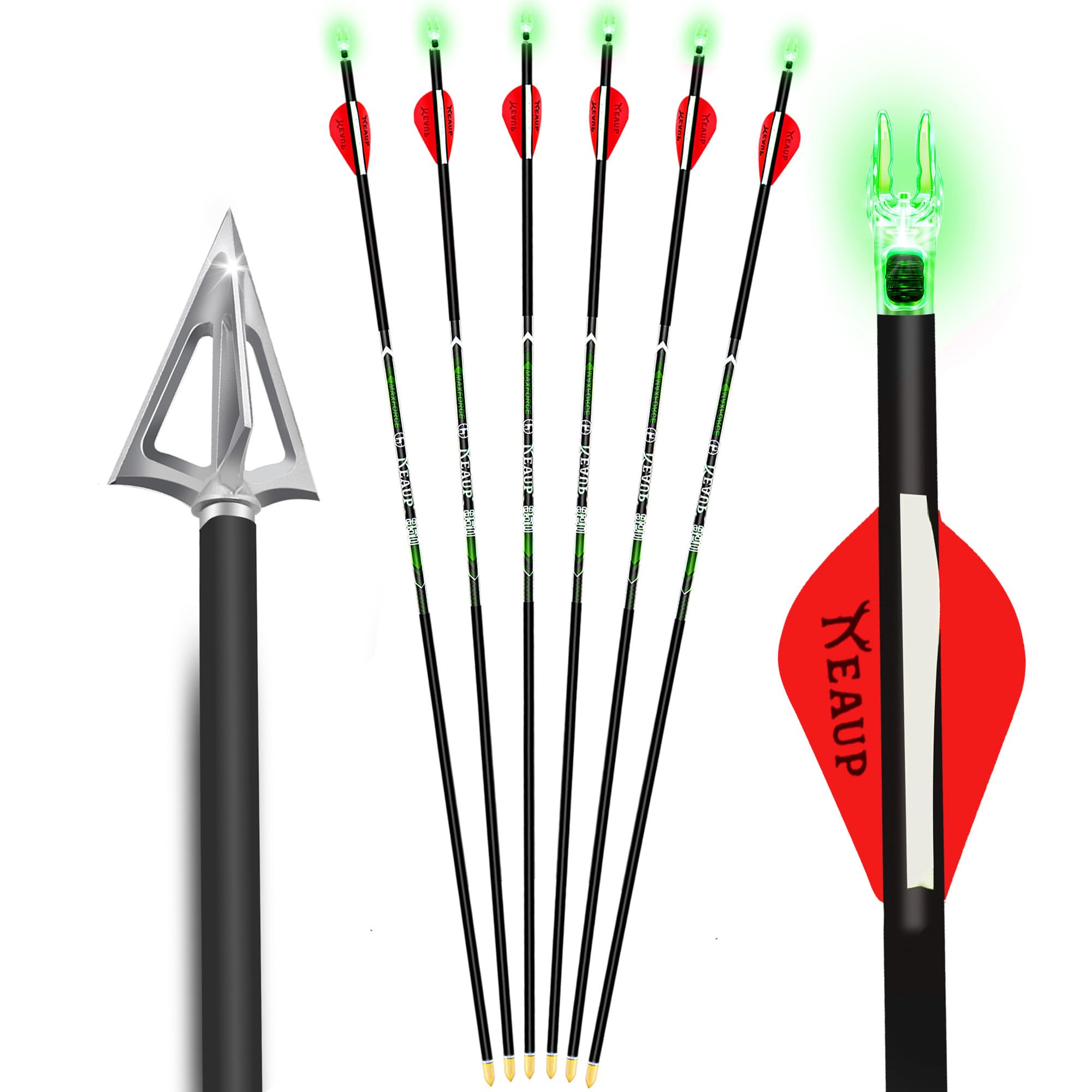 KEAUP six-pack 32-inch carbon arrows ready for precise hunting
