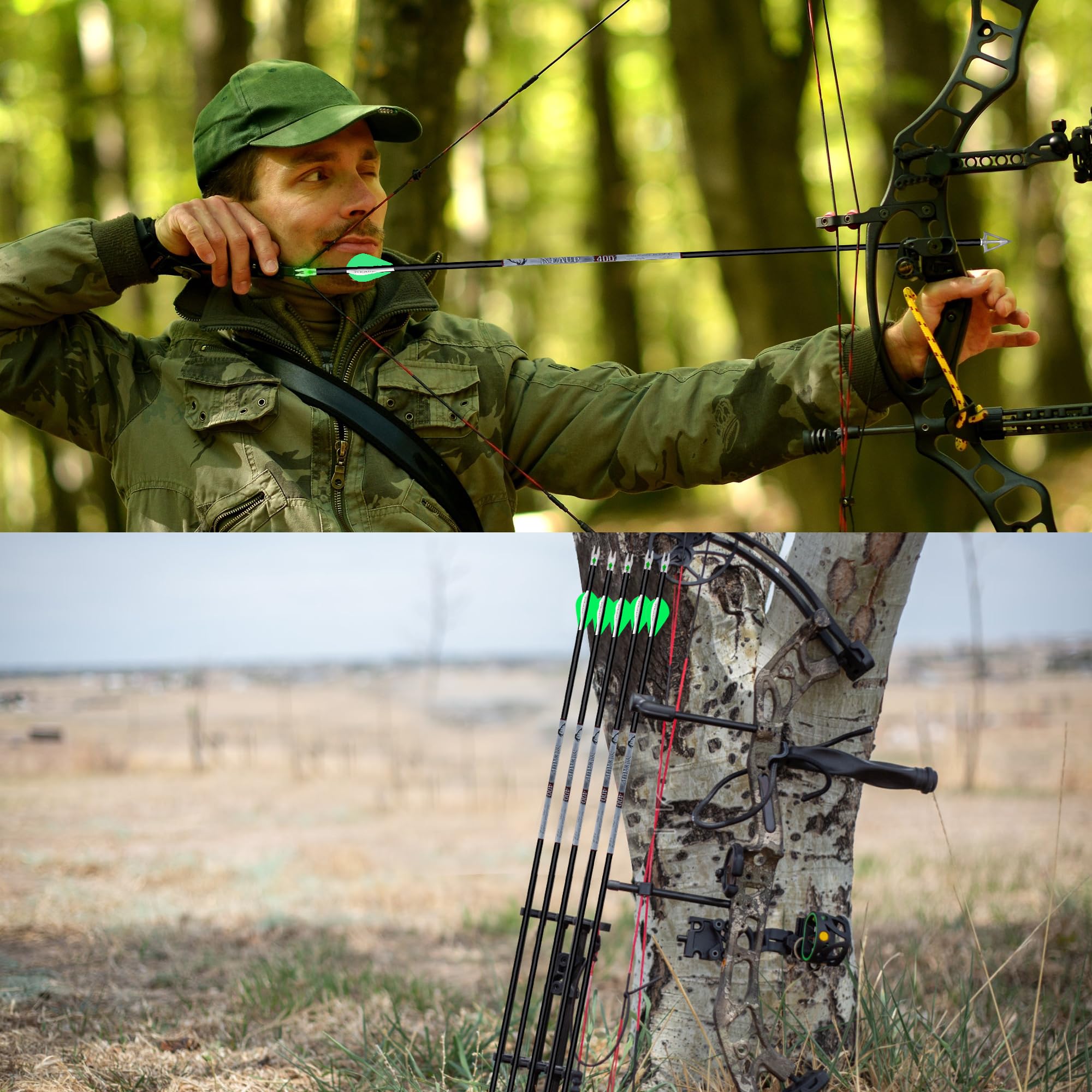 KEAUP two-color vaned fletching keeps arrow on course