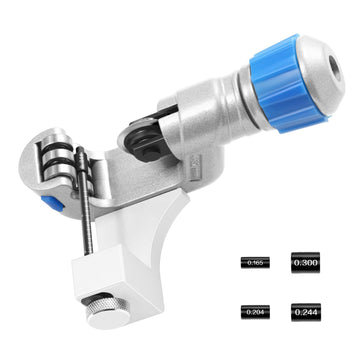 KEAUP arrow shaft cutter with bushings shows adjustable fit for multiple arrow sizes.