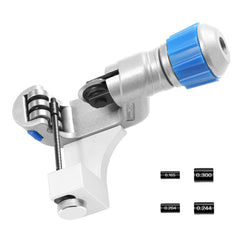 KEAUP arrow shaft cutter with bushings shows adjustable fit for multiple arrow sizes.