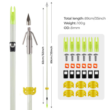 KEAUP bowfishing arrows broadheads for clean penetration and accuracy.