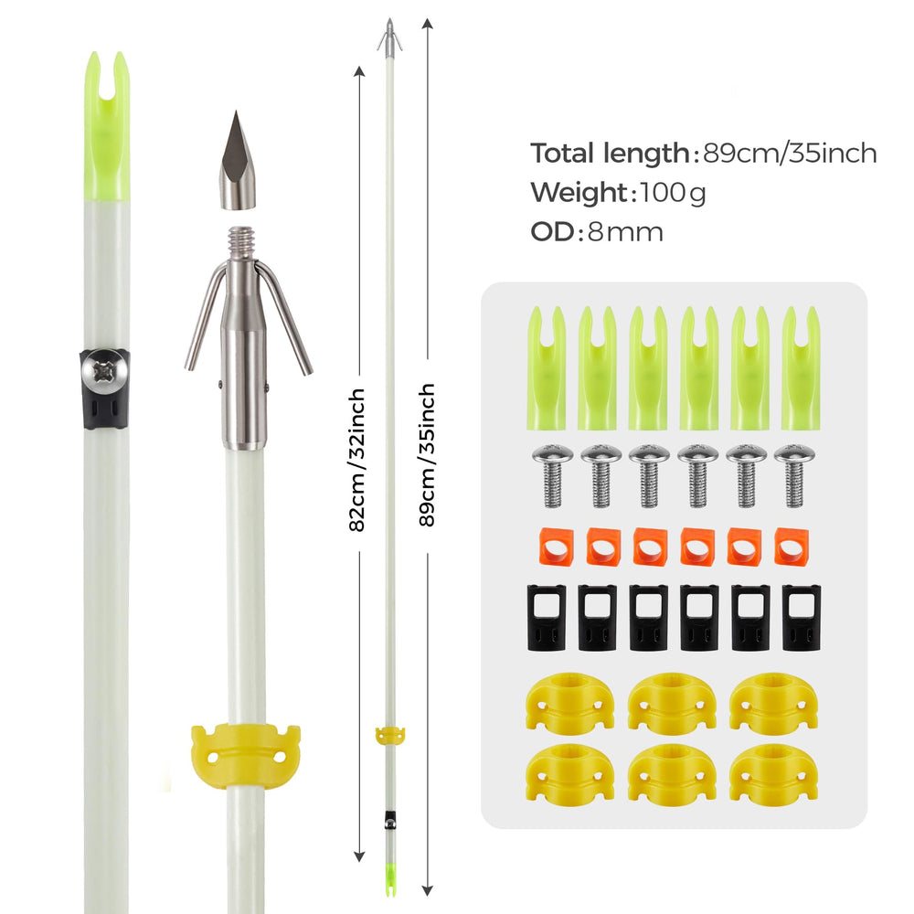 KEAUP bowfishing arrows broadheads for clean penetration and accuracy.