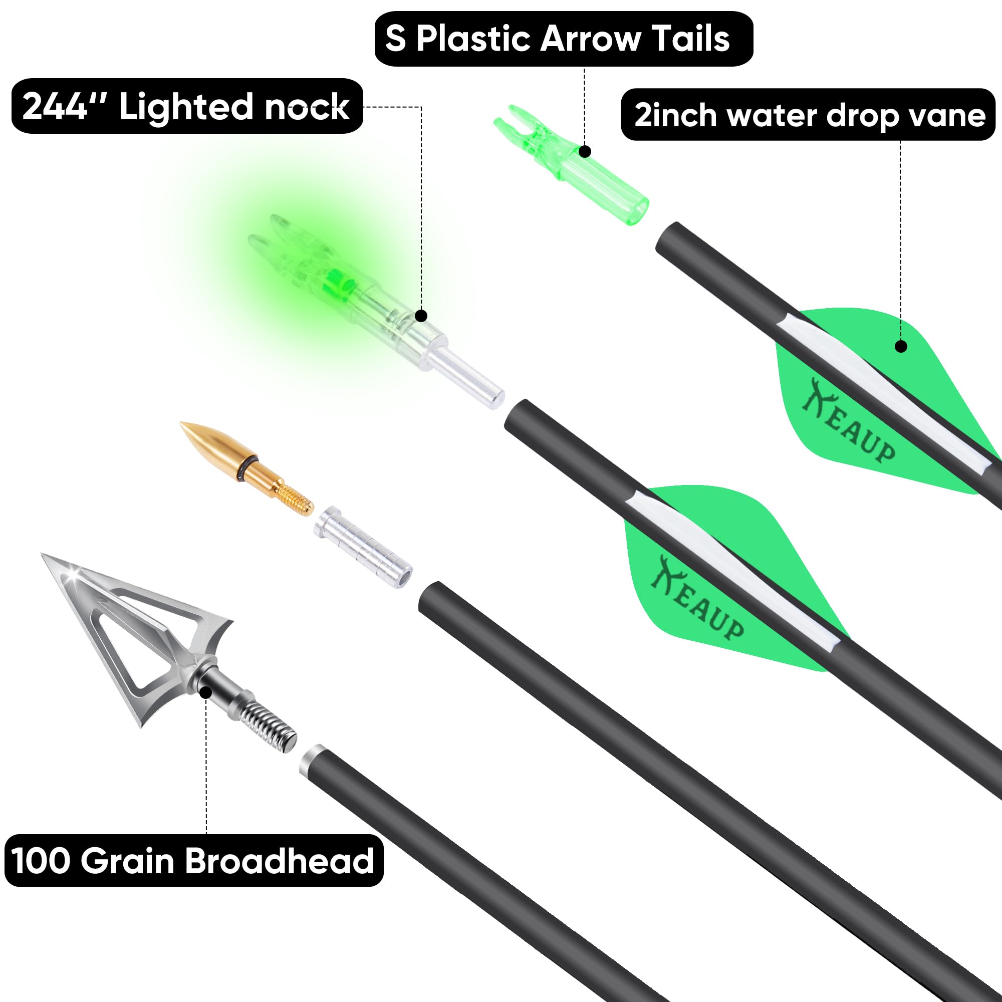 KEAUP lighted nocks boost arrow visibility for tracking after shooting
