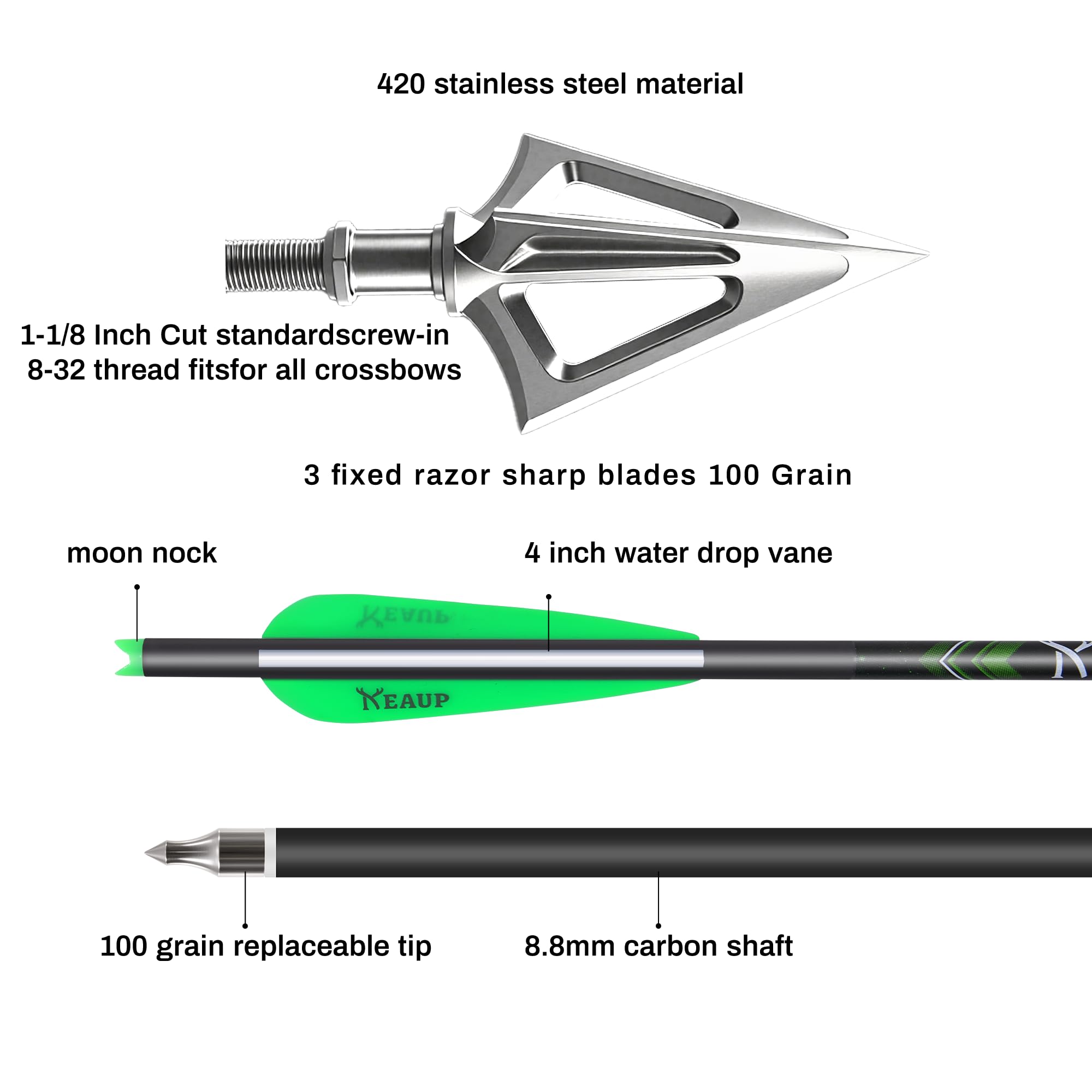 KEAUP lighted nocks with rotatable design for precise aiming.
