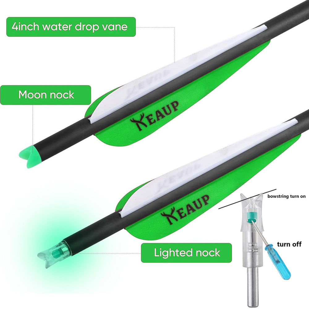 KEAUP lighted nocks for easy target checks in low light