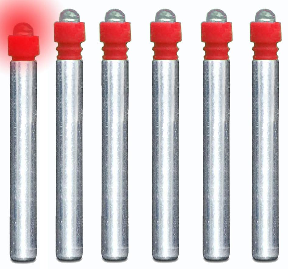 KEAUP 6-pack LED Bobber Light (Red) – High capacity 425 LED, multiple lighting modes