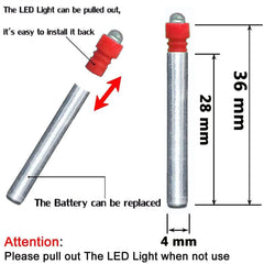 KEAUP LED Bobber Light Red – 6 pack, long-lasting fishing glow