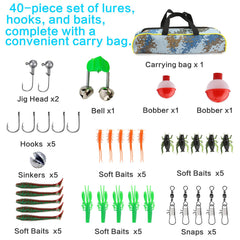 KecchKrezing tackle box contents organized for essential beginner gear.